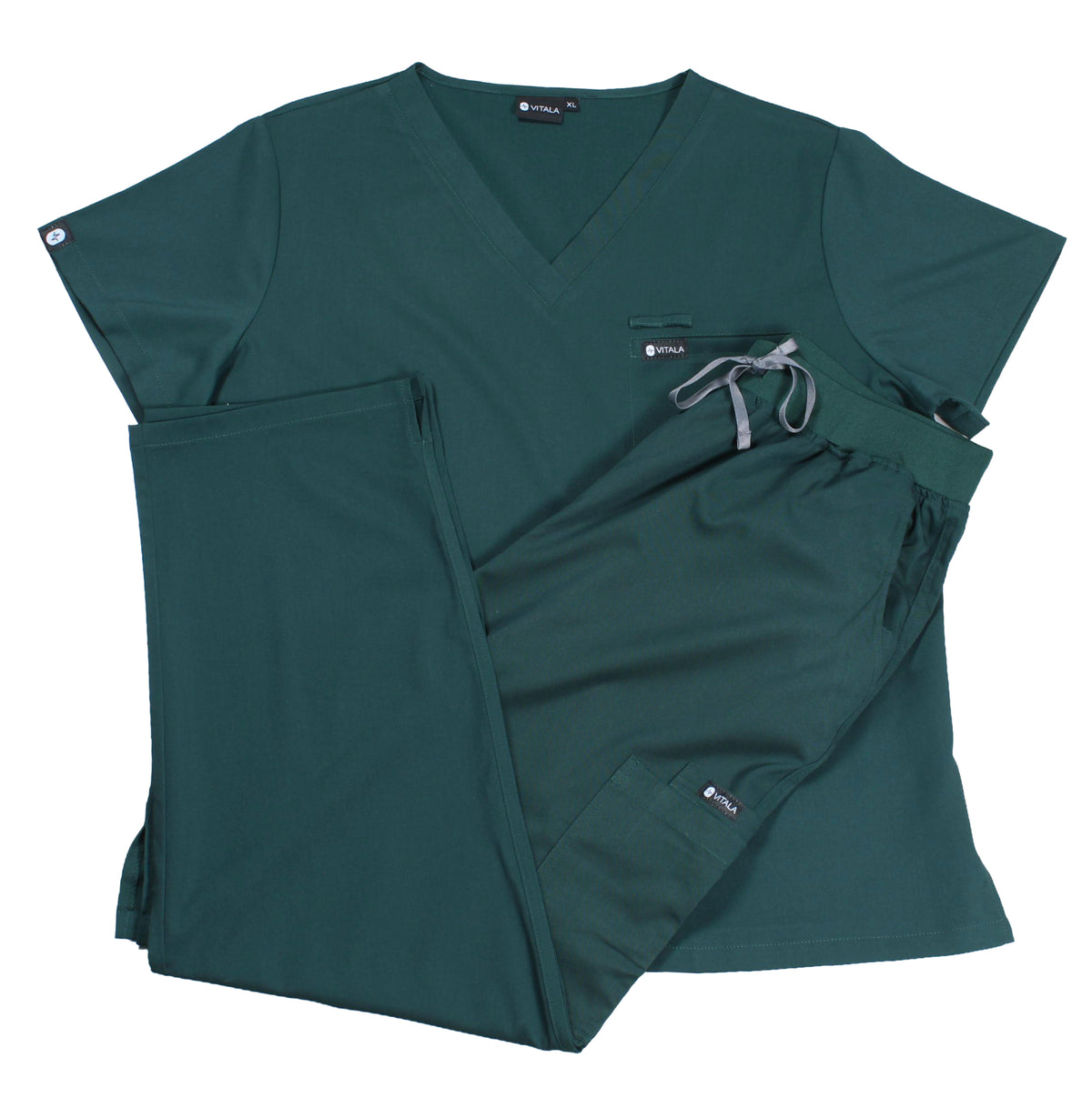VITALA Evergreen-V-Neck Scrub Set
