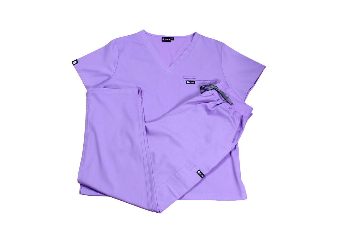 VITALA Amethyst Purple- V-Neck Scrub Set