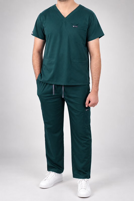 VITALA Evergreen-V-Neck Scrub Set