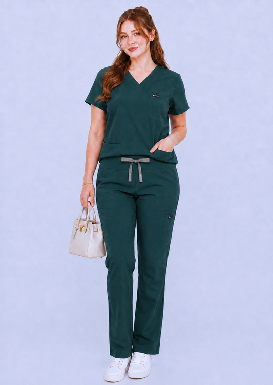 VITALA Evergreen-V-Neck Scrub Set