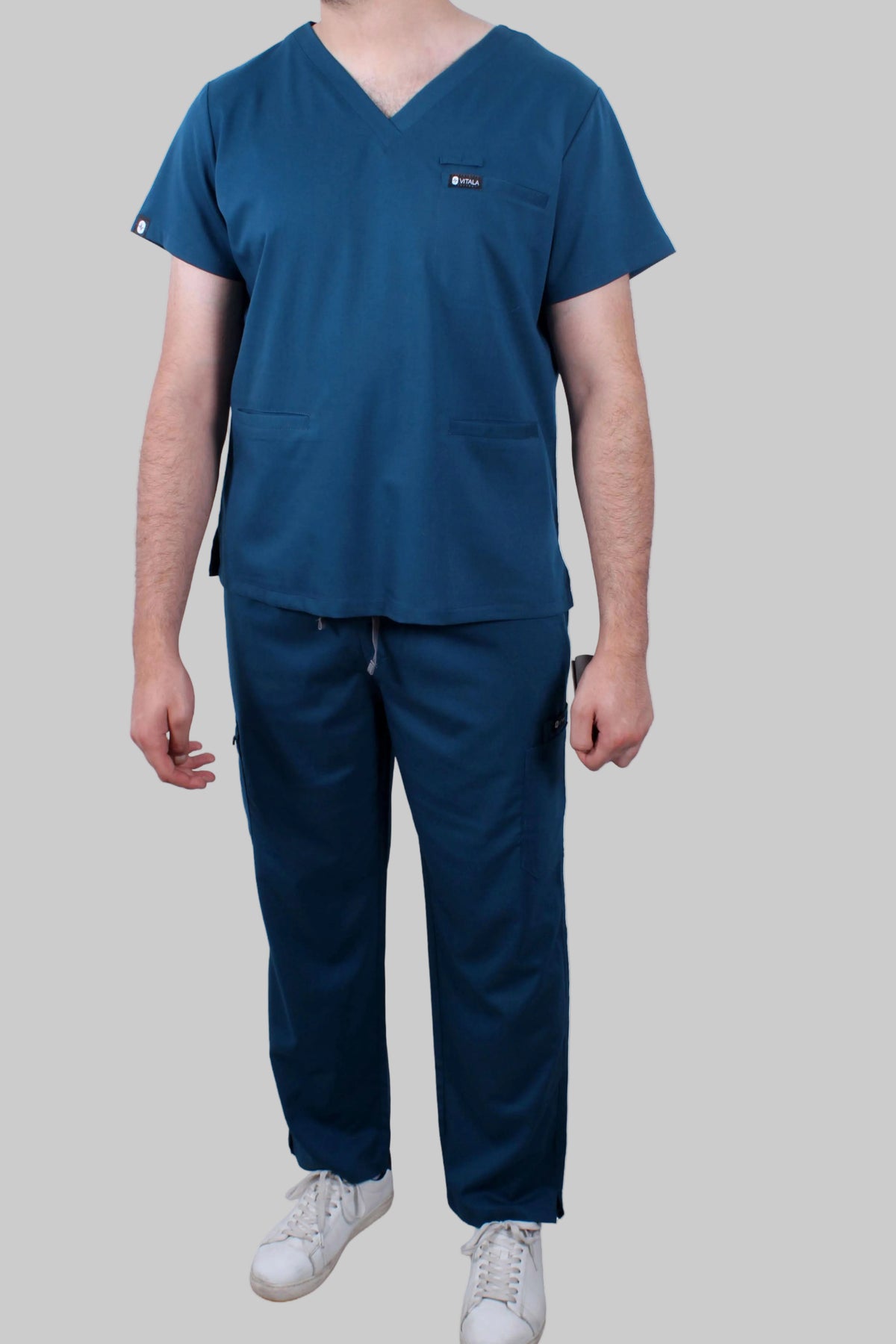 VITALA Aegean Blue-V-Neck Scrub Set