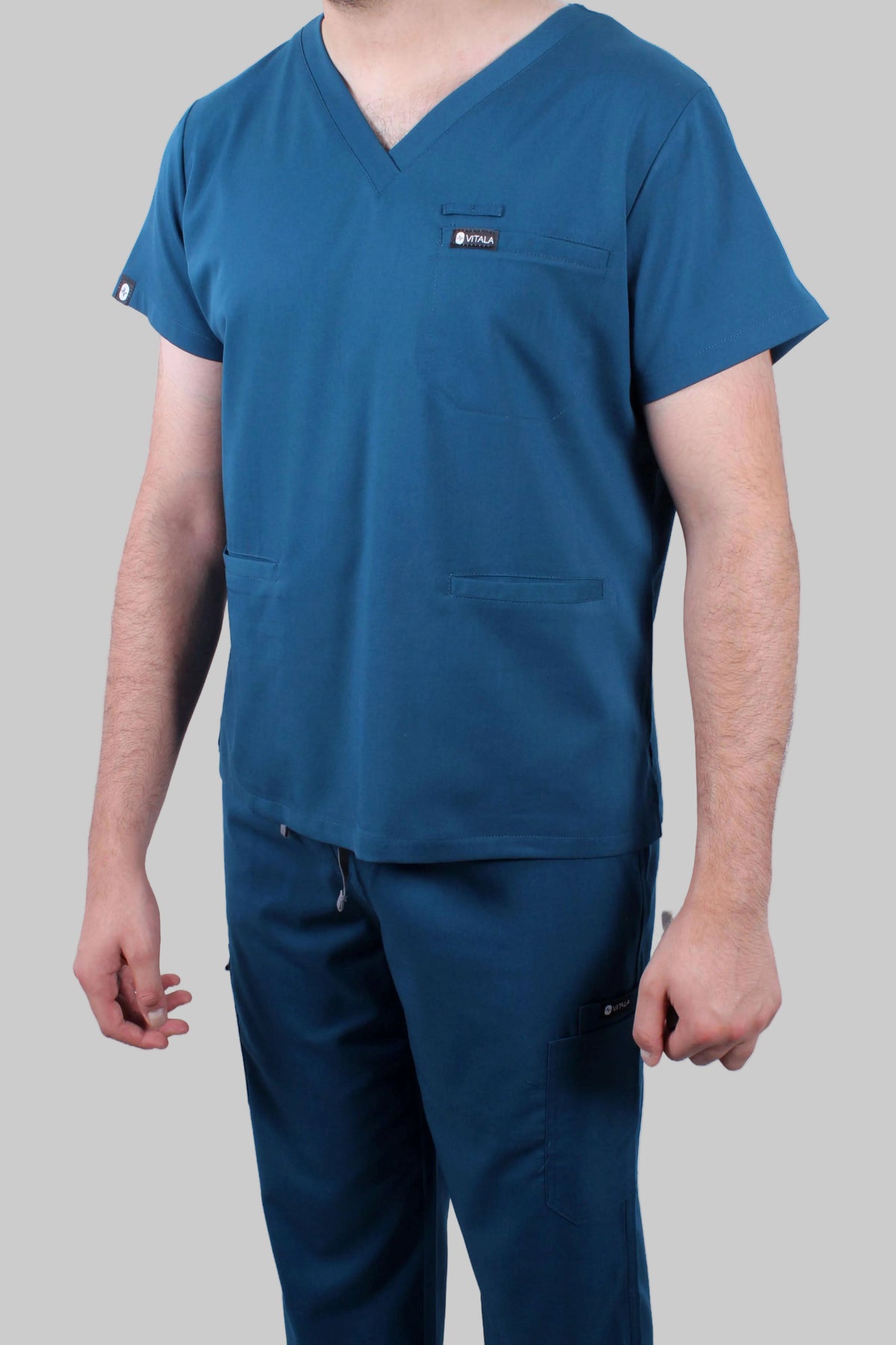 VITALA Aegean Blue-V-Neck Scrub Set